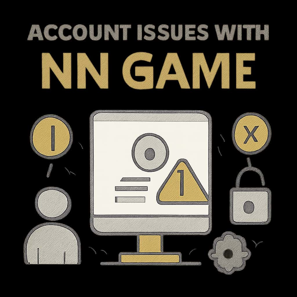 Illustration explaining account troubleshooting for NN Game.