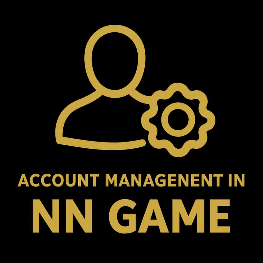 A badge symbolizing account management for NN Game, featuring clean design and essential text.