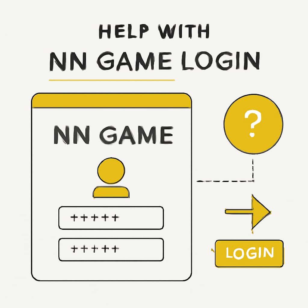 Illustration of steps to log into NN Game.